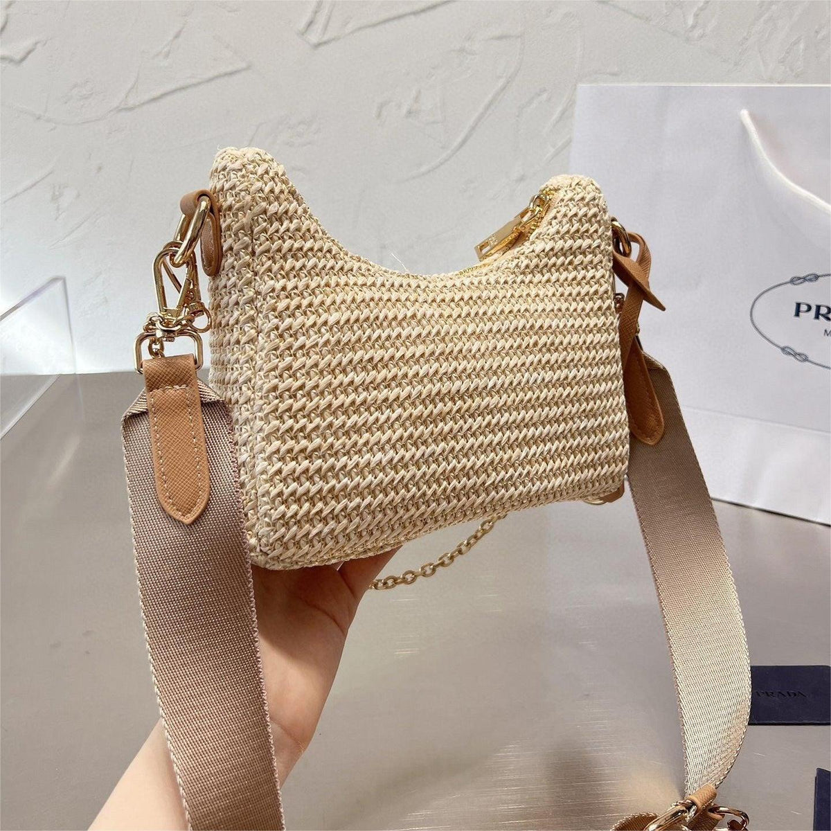Prada Handbag Re-Edition 2005 Bag 8.3X7X2.3Inch - Beige — view 7