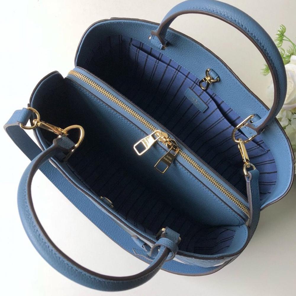 Louis Vuitton Montaigne MM Blue Handbag — view 4