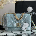 Chanel Sequin Quilted Medium Flap Bag - Sky Blue — view 1