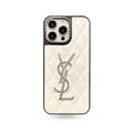 Leather Yl iPhone Case White — view 1