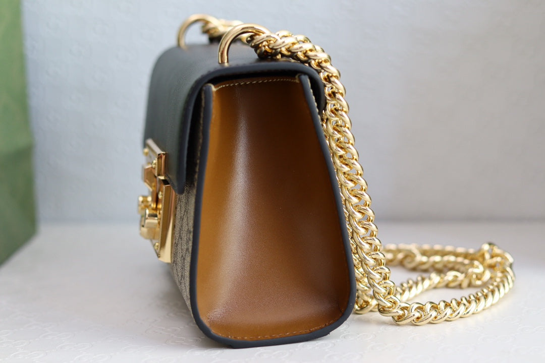 Gucci Padlock 20 Ophidia Leather Black Shoulder Bag — view 4
