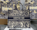 Dior Book Tote Large Blue Toile De Jouy Embroider — view 7