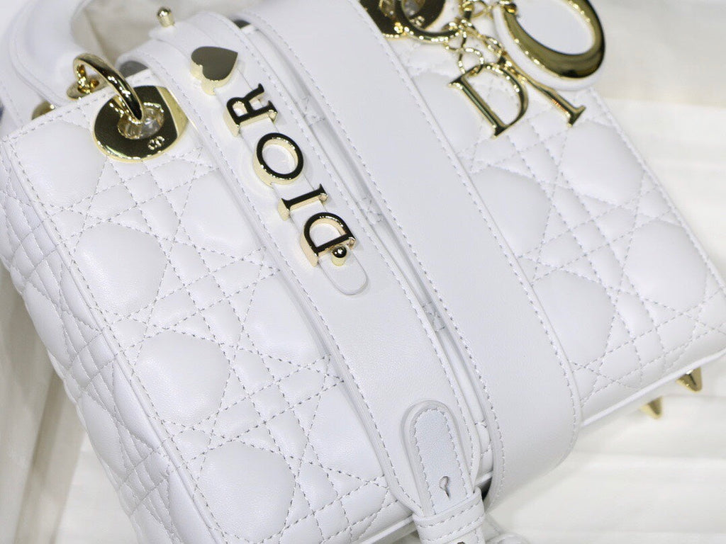 Dior Lady My Abcdior Lambskin Bag - White — view 3