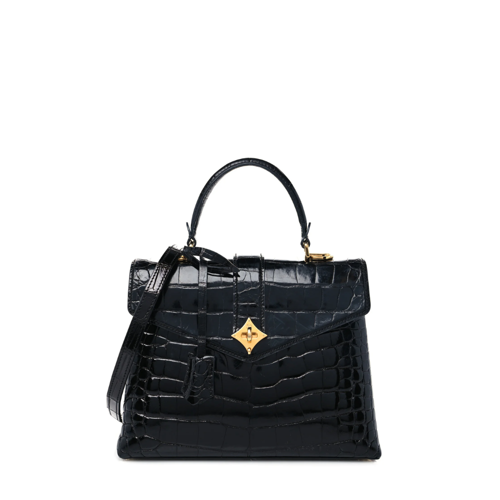 LV Rose Des Vents Mini Handbag - Alligator Matte Black — view 1
