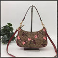 Teri Shoulder Bag Signature Canvas Cherry Print - Tan | Cherry — view 1