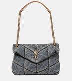 YSL Puffer Small Denim Shoulder Bag — view 1