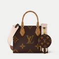 LV OnTheGo PM Monogram Reverse Canvas Tote Handle Bag with Double Handles and Adjustable Strap - Brown — view 1