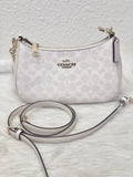 Coach Women's Teri Shoulder Bag Signature Canvas - White/Chalk — view 1