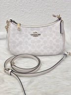 Coach Women's Teri Shoulder Bag Signature Canvas - White/Chalk — view 1