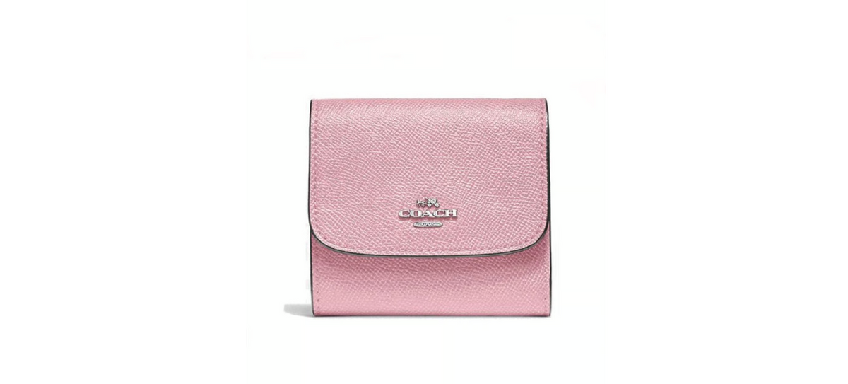 Coach Leather Small Wallet in Pink — view 1