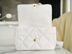 Chanel 19 Large Handbag Lambskin Gold AS1161 White — view 6