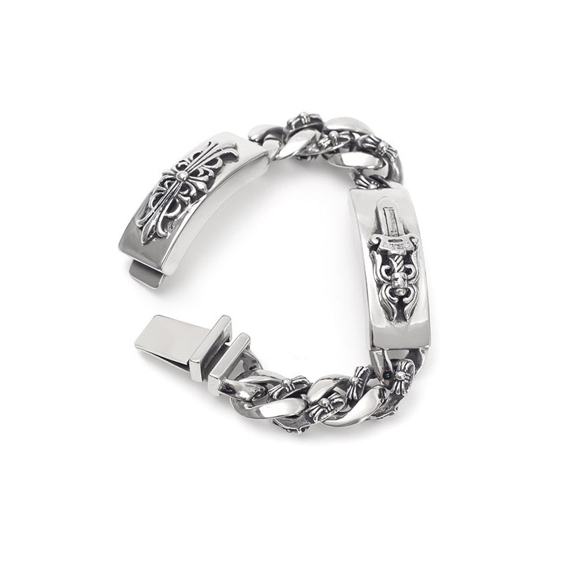 Chrome Hearts DOUBLE ID FANCY LINK BRACELET 8 — view 4