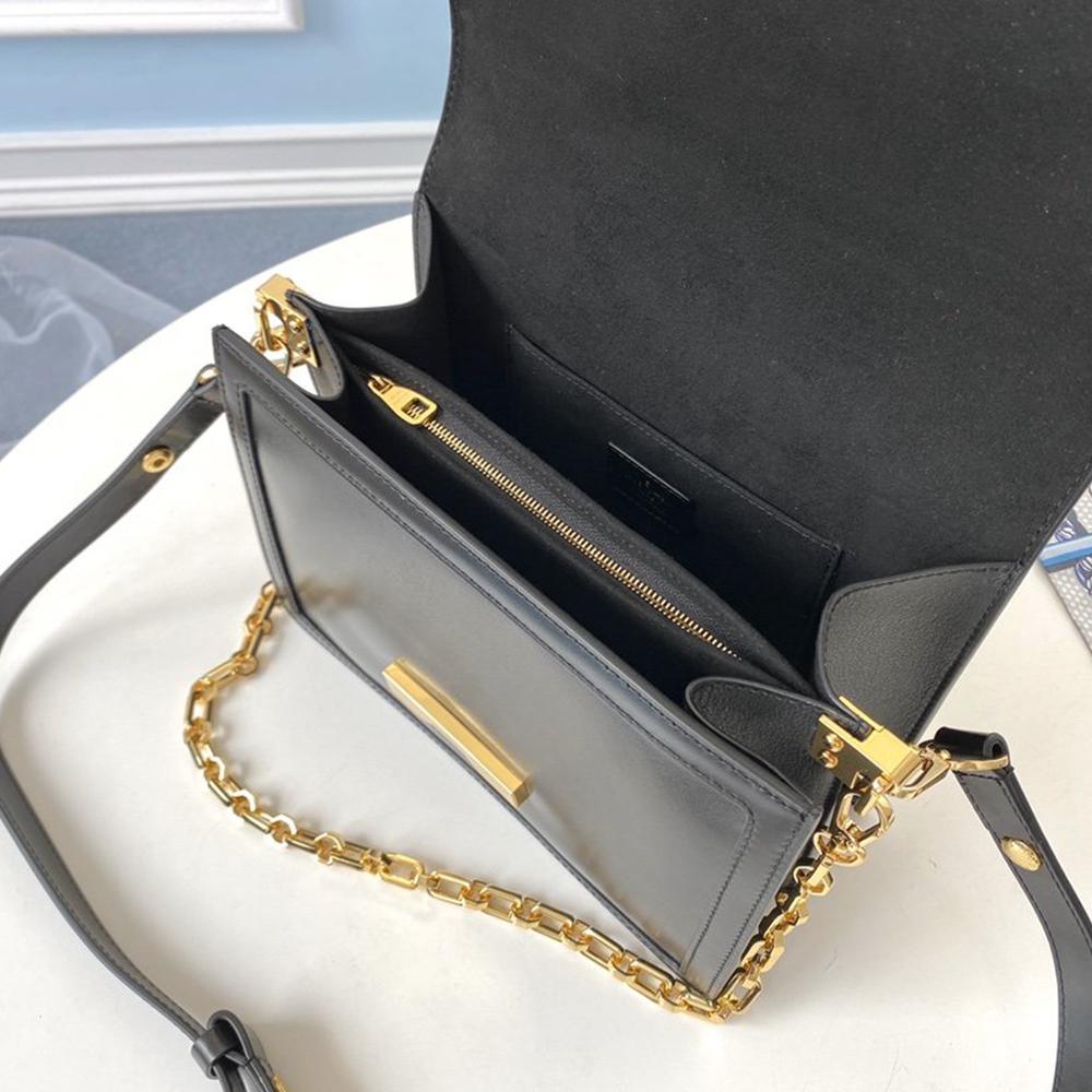 LV Dauphine MM Black Smooth Handbag — view 5