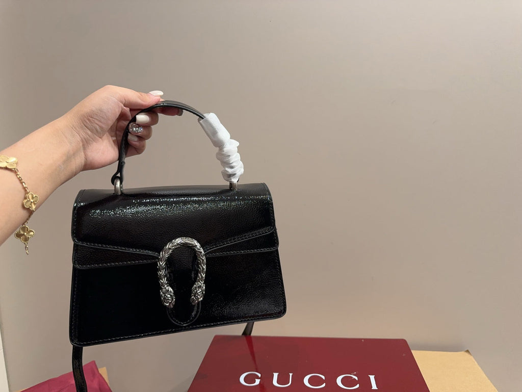 Gucci Glossy Black Handbag Crossbody — view 8