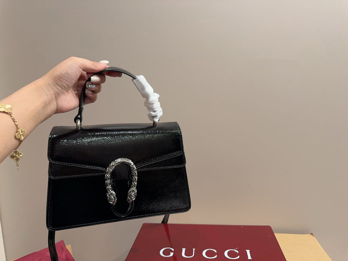 Gucci Glossy Black Handbag Crossbody — view 8