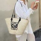 Loewe Sunday Neeti Black Raffia Bag — view 9