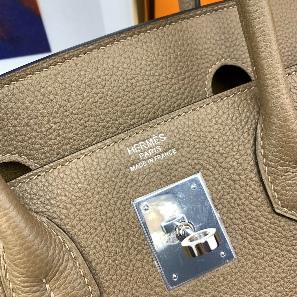 Hermes Birkin 30 Togo Etoupe Bag Silver Hardware Handbags (11.8in30cm) - Grey — view 8