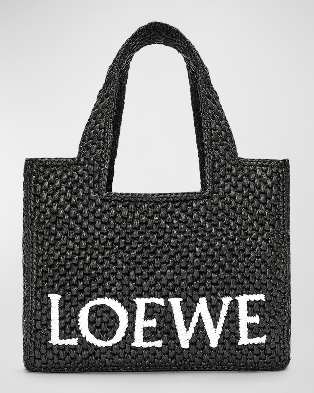 Loewe x Paula's Ibiza Font Tote Small Bag in Raffia — view 3