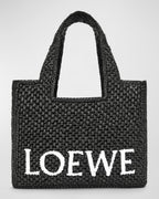 Loewe x Paula's Ibiza Font Tote Small Bag in Raffia — view 3