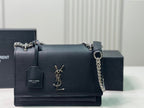 Saint Laurent Sunset Medium Monogram YSL Crossbody Bag - Black — view 2