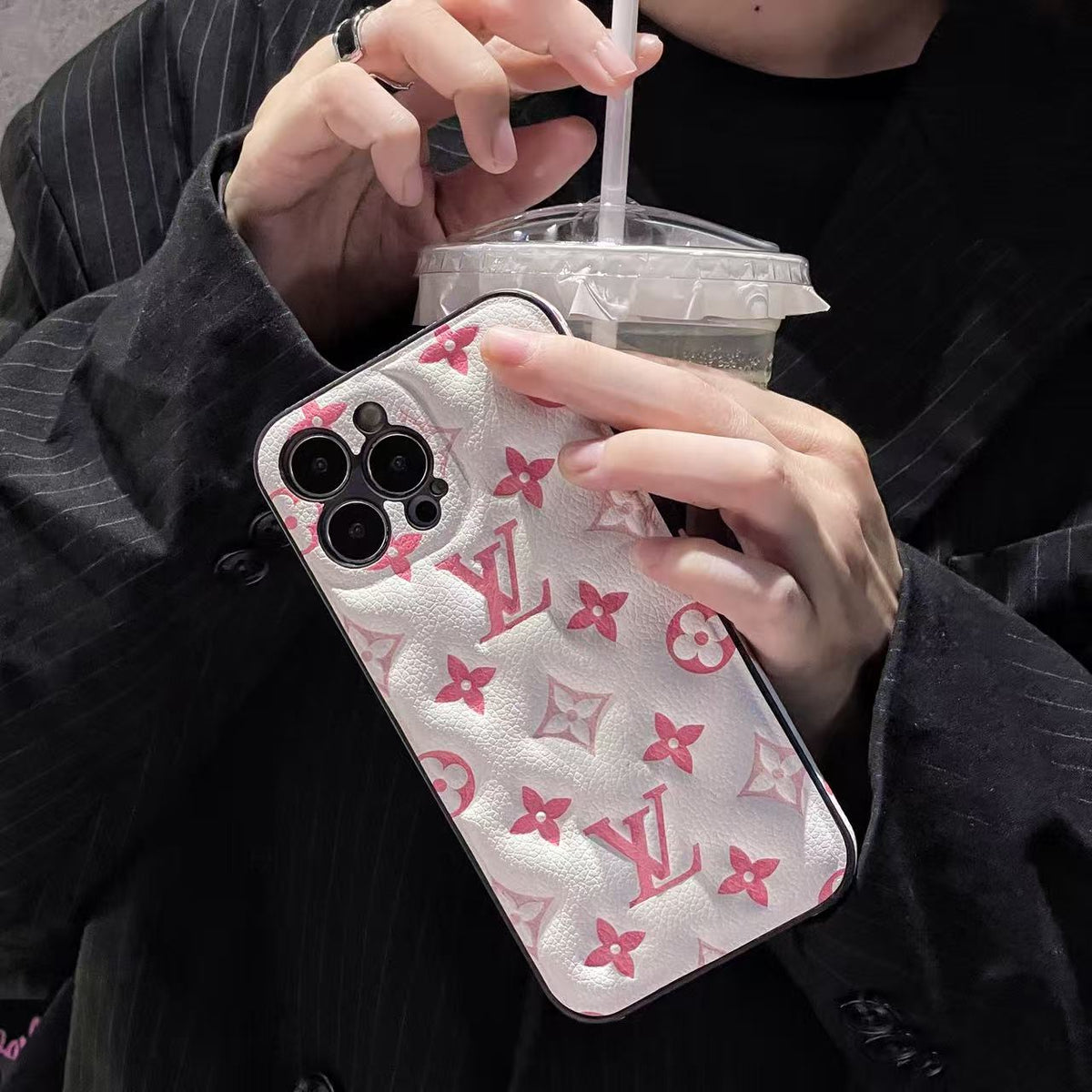 Monogram iPhone Case -Pink — view 1