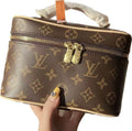 LV Nice Nano Monogram Canvas Vanity Handle Bag with Leather Trim — view 1