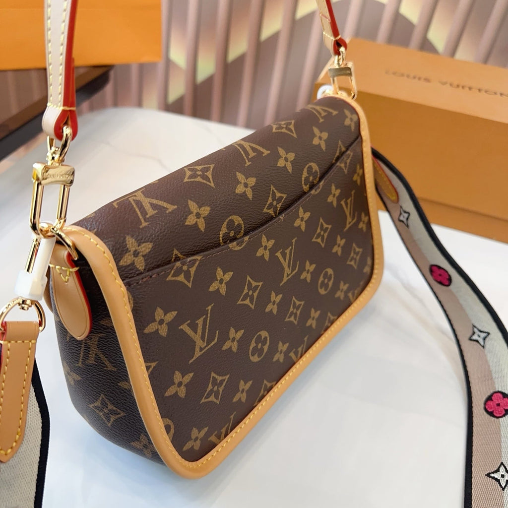 LV Diane Monogram Canvas Crossbody Bag with Embroidered Adjustable Strap — view 4