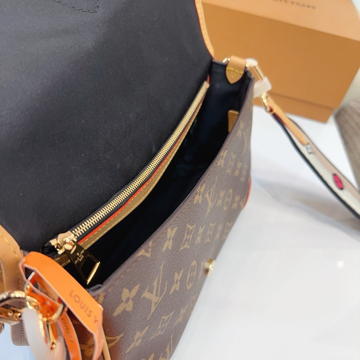 LV Diane Monogram Canvas Crossbody Bag with Embroidered Adjustable Strap — view 5