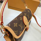 LV Diane PM Monogram Canvas Shoulder Crossbody Bag with Leather Trim and Adjustable Strap — view 3