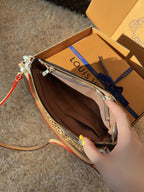 LV Pochette Accessoires Monogram Canvas Shoulder Crossbody Bag with Leather Strap — view 6