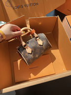 LV Speedy Nano Monogram Canvas Handle Crossbody Bag with Leather Trim and Adjustable Strap 16 cm — view 3