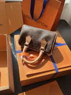 LV Speedy Nano Monogram Canvas Handle Crossbody Bag with Leather Trim and Adjustable Strap 16 cm — view 4