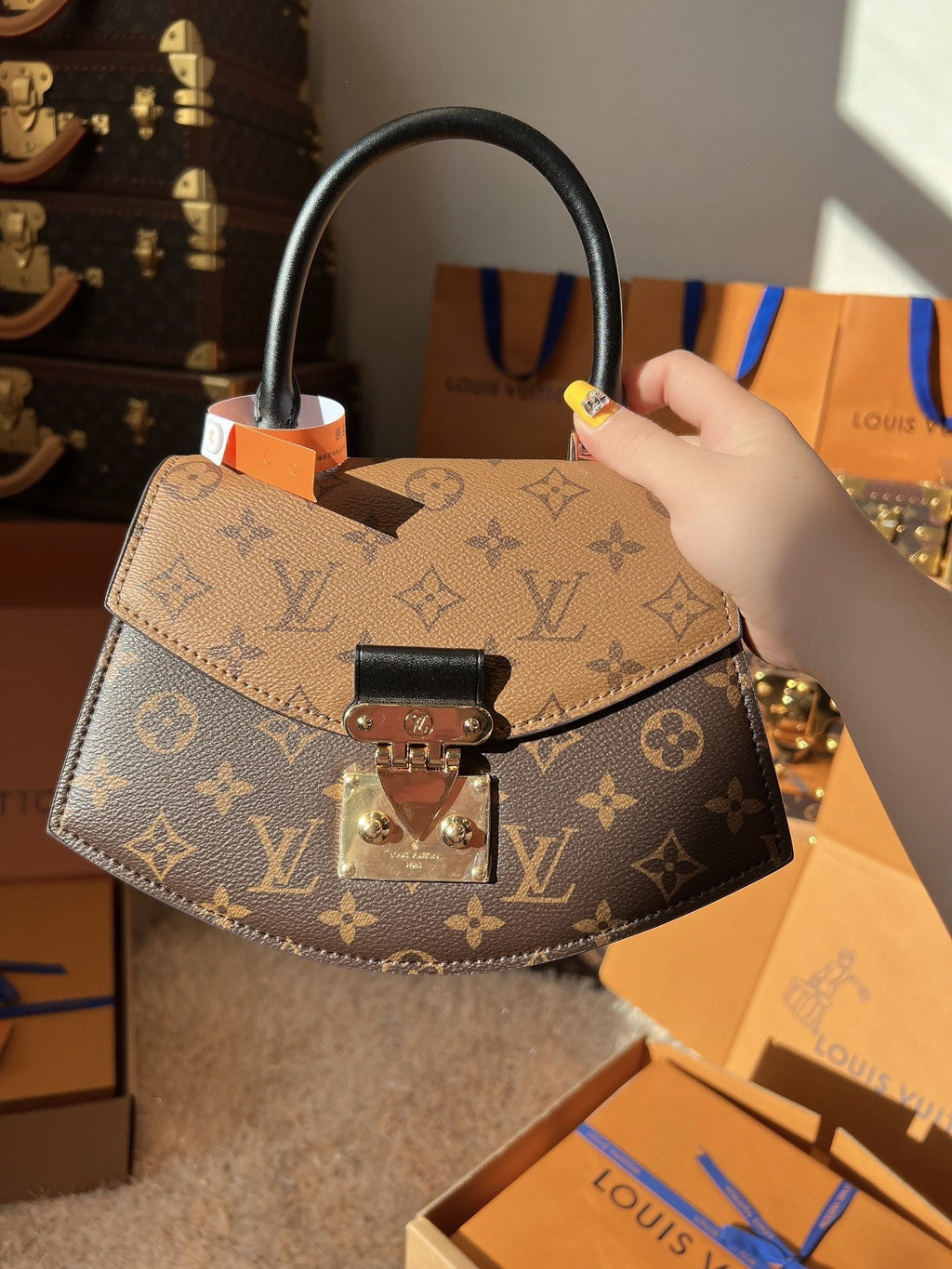 LV Pochette Metis Monogram Reverse Canvas Handle Crossbody Bag with Leather Trim and Shoulder Strap — view 3