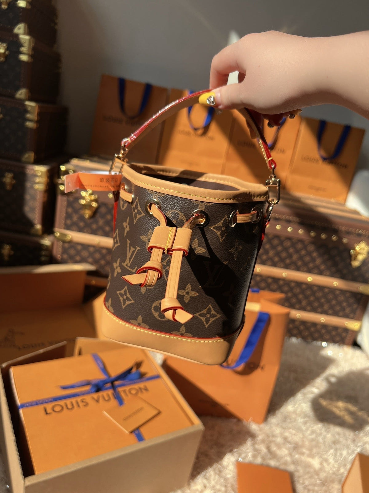 LV Nano Noé Monogram Canvas Mini Bucket Bag — view 1