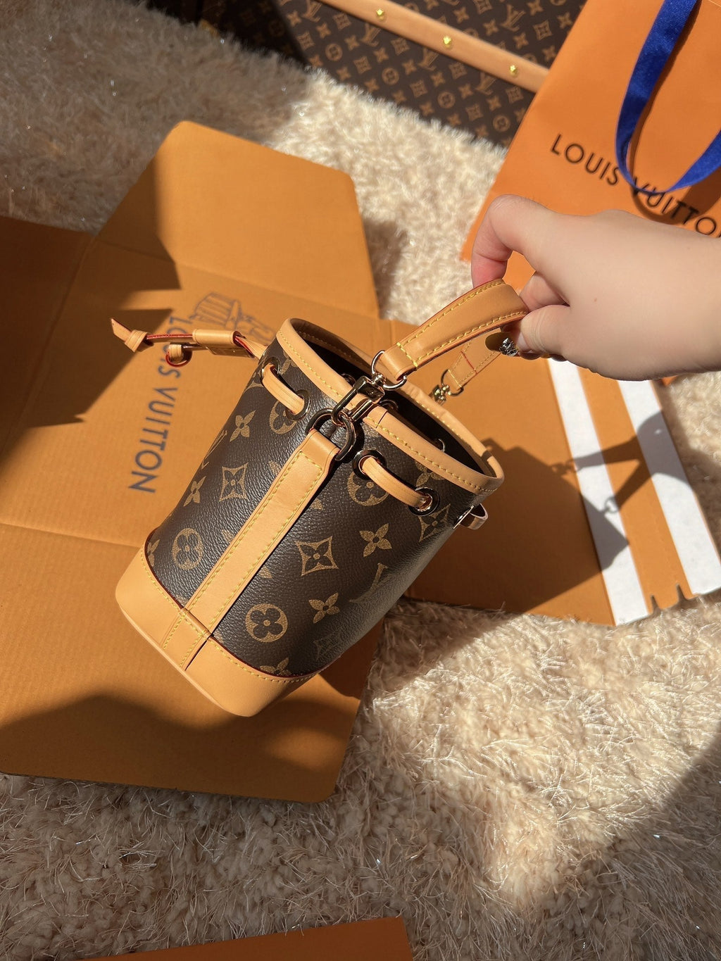 LV Nano Noé Monogram Canvas Mini Bucket Bag — view 2