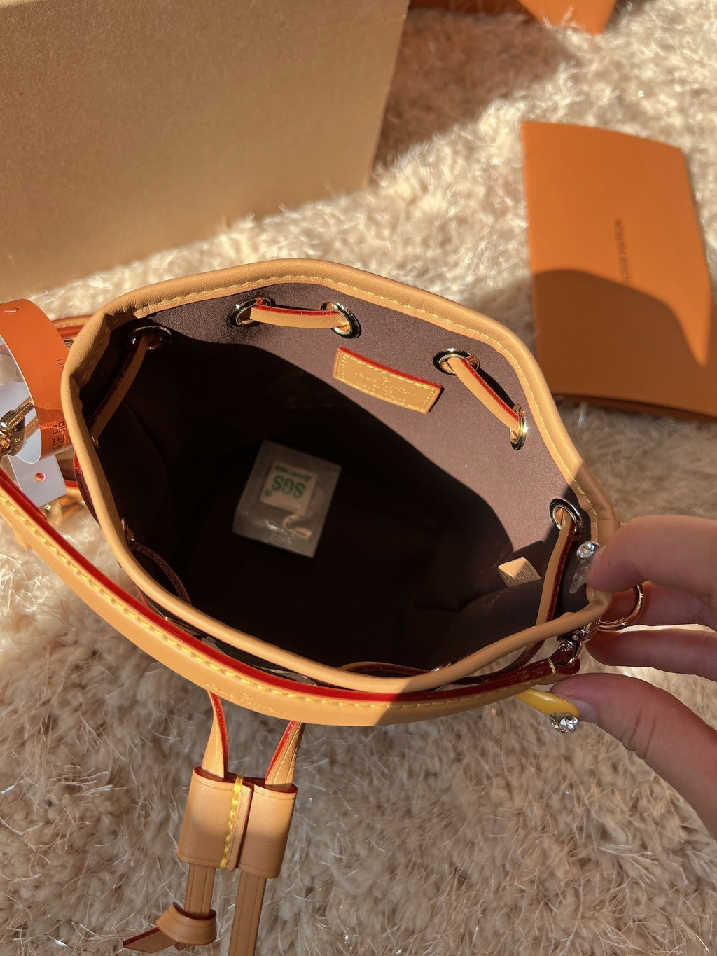 LV Nano Noé Monogram Canvas Mini Bucket Bag — view 5