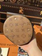 LV Cannes Monogram Reverse Canvas Round Top Handle Bag with Leather Trim and Shoulder Strap — view 3