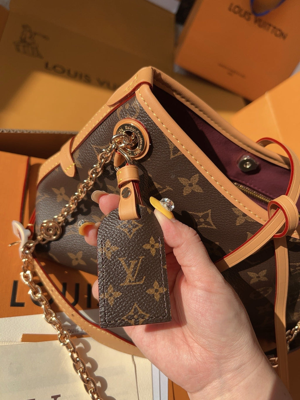 LV Pochette Metis Monogram Canvas Crossbody Bag with Chain Strap — view 3