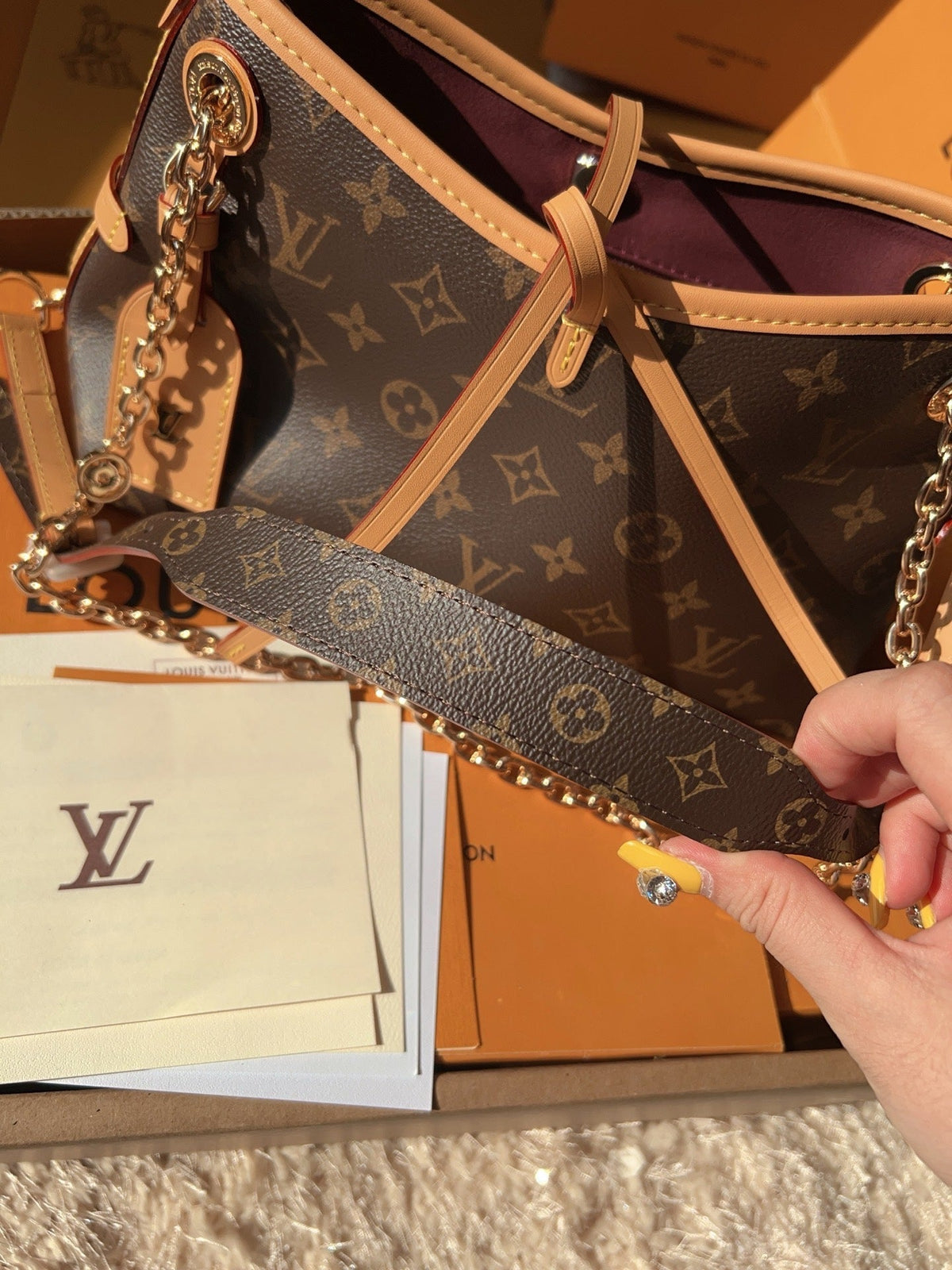 LV Pochette Metis Monogram Canvas Crossbody Bag with Chain Strap — view 6