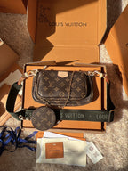 LV Multi Pochette Accessoires Monogram Canvas Crossbody Shoulder Bag with Two Pouches and Round Coin Purse — view 1