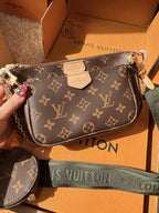 LV Multi Pochette Accessoires Monogram Canvas Crossbody Shoulder Bag with Two Pouches and Round Coin Purse — view 2