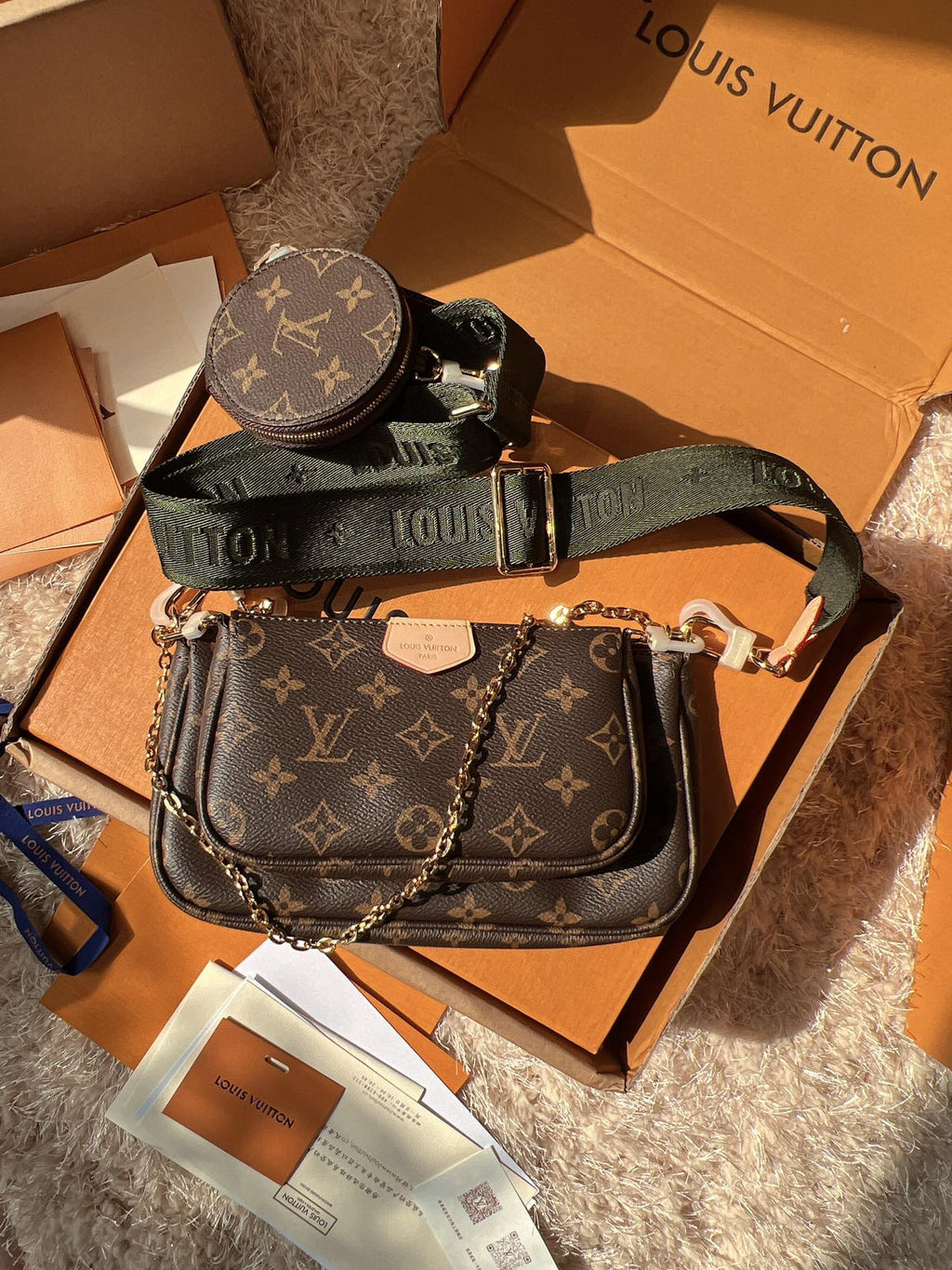 LV Multi Pochette Accessoires Monogram Canvas Crossbody Shoulder Bag with Two Pouches and Round Coin Purse — view 5
