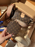 LV Multi Pochette Accessoires Monogram Canvas Crossbody with Two Pouches and Round Coin Purse — view 3