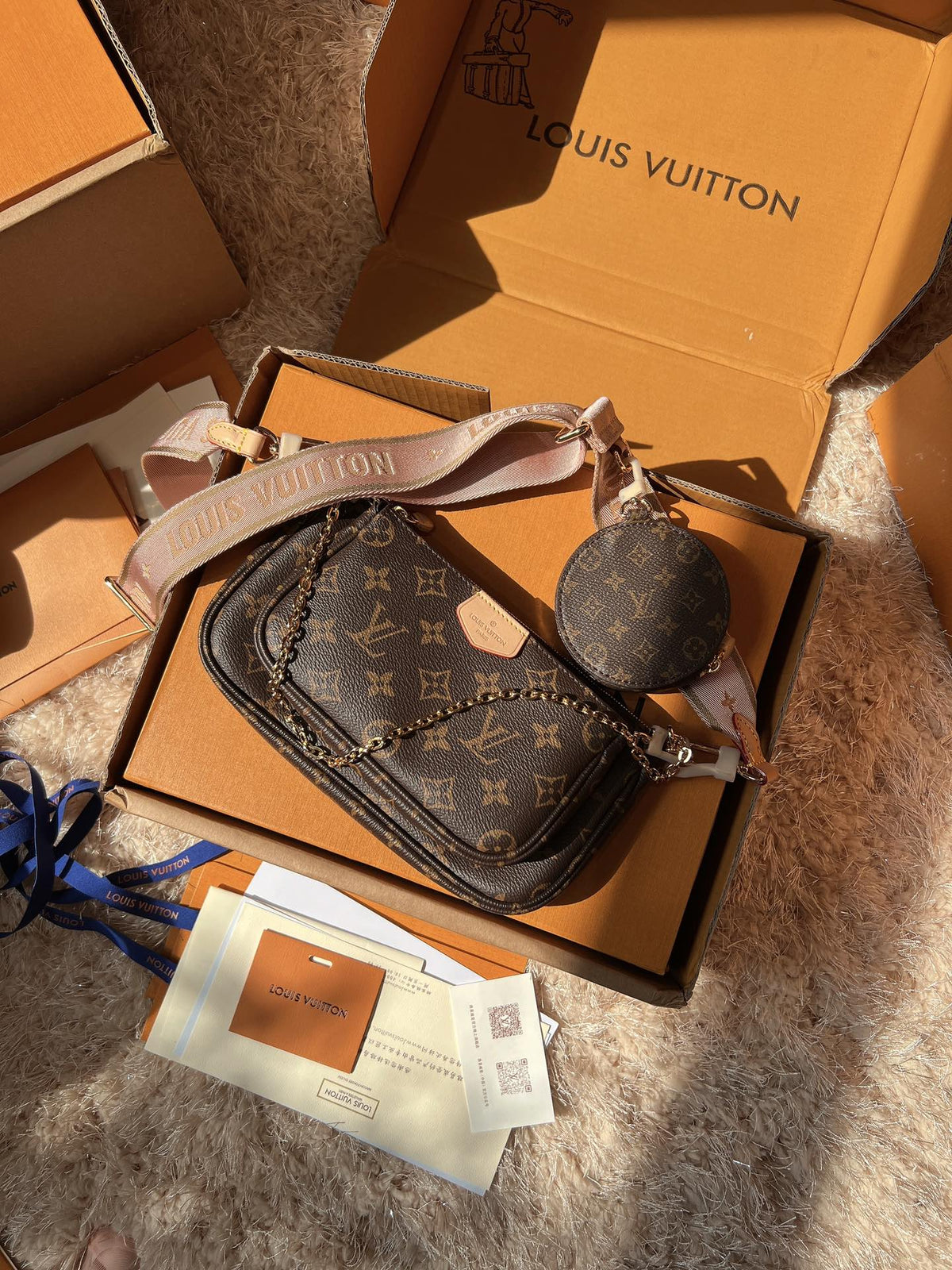 LV Multi Pochette Accessoires Monogram Canvas Crossbody with Two Pouches and Round Coin Purse — view 5
