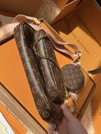 LV Multi Pochette Accessoires Monogram Canvas Crossbody with Two Pouches and Round Coin Purse — view 6