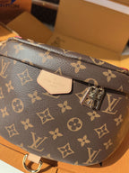 LV Bumbag Monogram Canvas Crossbody Belt Bag with Leather Trim and Adjustable Strap — view 2
