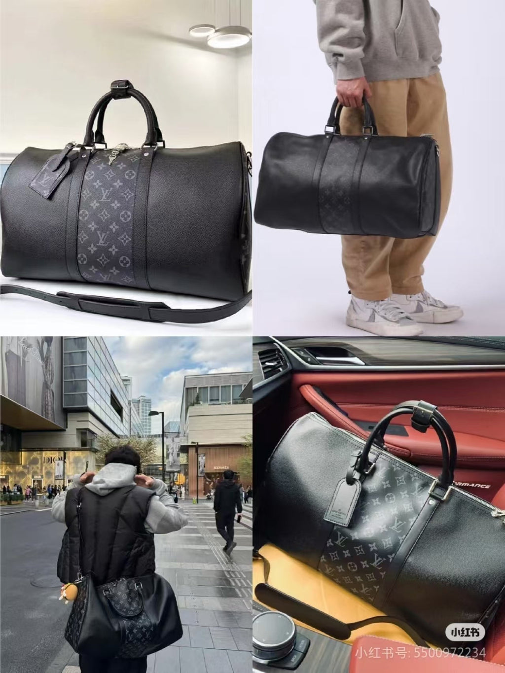 Louis Vuitton Keepall Bandoulière 50 – Monogram Eclipse Canvas Travel Bag — view 18
