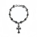 Chrome Hearts Silver Cross Ball Tiny E Bracelet — view 1