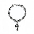 Chrome Hearts Silver Cross Ball Tiny E Bracelet — view 1
