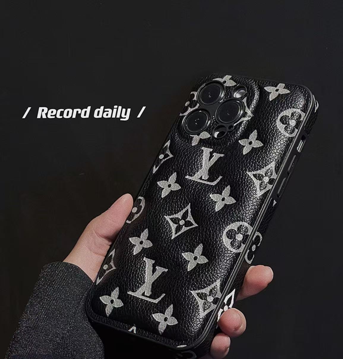 Monogram iPhone Case -Black — view 1